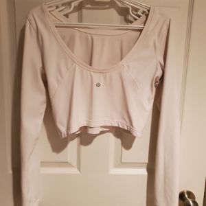 Lululemon white long sleeve crop top